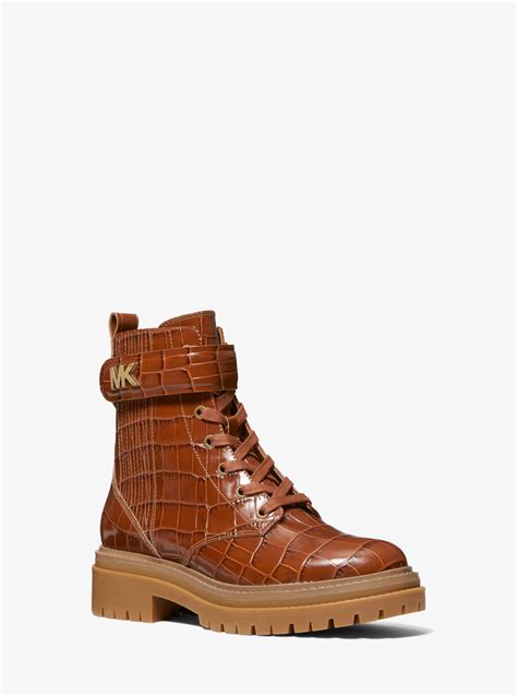 michael kors stark|Stark Logo and Leather Combat Boot .